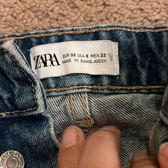 Zara high rise button fly jeans 0 - Picture 6 of 8